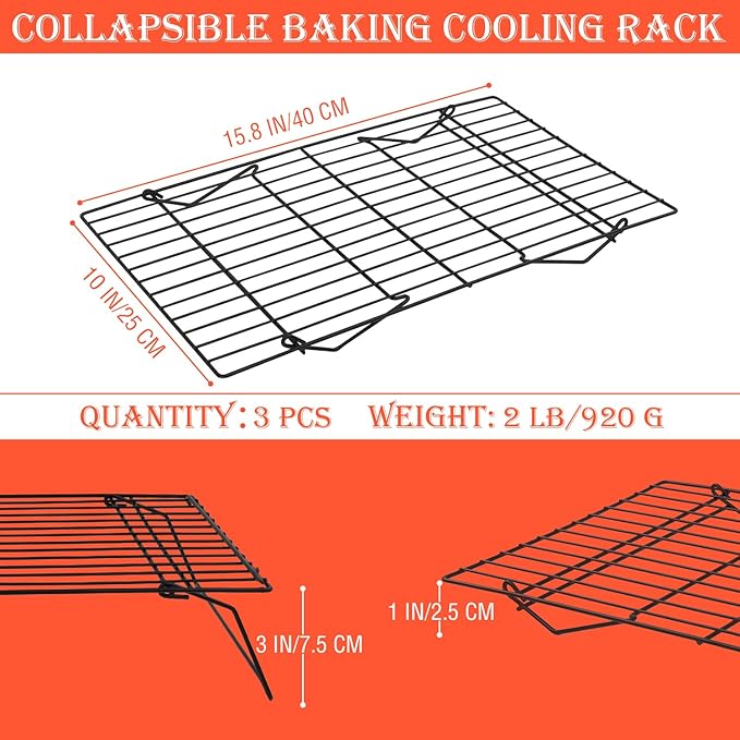 Cooling Rack, 1 Pack 3-Tier Stackable Cooling Rack Baking Rack For Oven Cooking Wire Rack For Baking Sheet, Baking Rack Cooling Rack Baking For Pies, Cookies, Pastries, Cooking And Baking