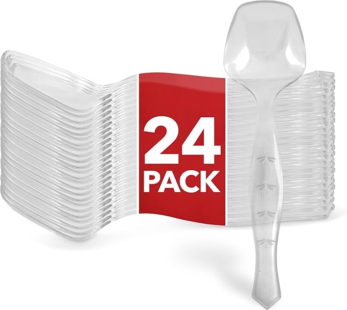 24 Count Clear Plastic Utensils for Catering, Weddings, Holidays, Buffet and Party Use – Stock Your Home