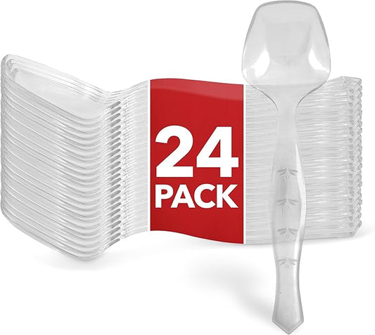 24 Count Clear Plastic Utensils for Catering, Weddings, Holidays, Buffet and Party Use – Stock Your Home