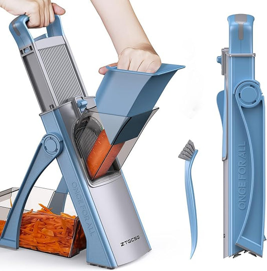 2025 Upgraded Version All-in-1 Mandoline Slicer for Kitchen & Adjustable Mandoline Slicer. Detachable Blade, Cut Slice, Strips, Dice, Shred and Chop, Versatile Kitchen Veggie Chopper