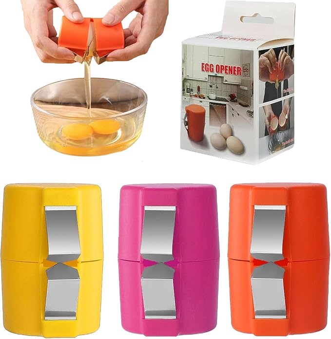 3Pcs Egg Shell Opener, Egg Peeler Tool for Eggs, Stainless Steel Eggshell Opener, Egg Topper Cutter Tool, Egg Cracker for Raw Eggs