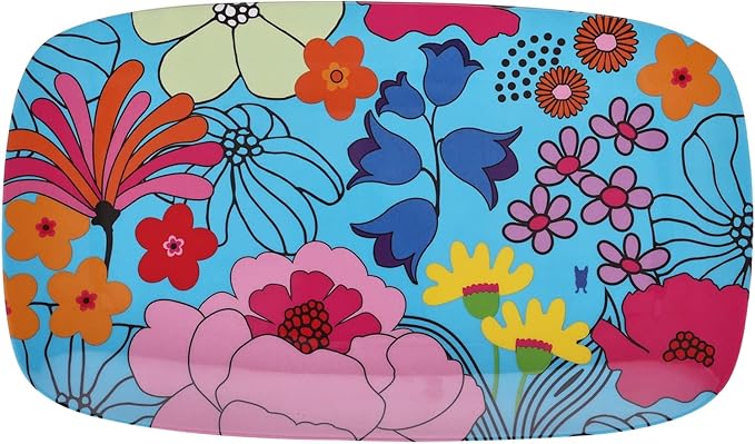 French Bull 13" Rectangular Platter - Melamine Platters and Serving Ware - Plate, Dish, Serving, Collection - Garden Floral