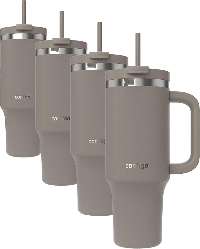 Contigo Tumbler, 40oz Stainless Steel | Vacuum Insulated | Leak-Proof | Cold for 29 Hours | Pack of 4