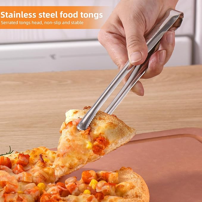 Pizza Scissors, Pizza Cutter with Shovel, Food-Grade Sharp Stainless Steel Blade and Soft Grip Handle, Multifunctional Kitchen Scissors, 27cm (red)