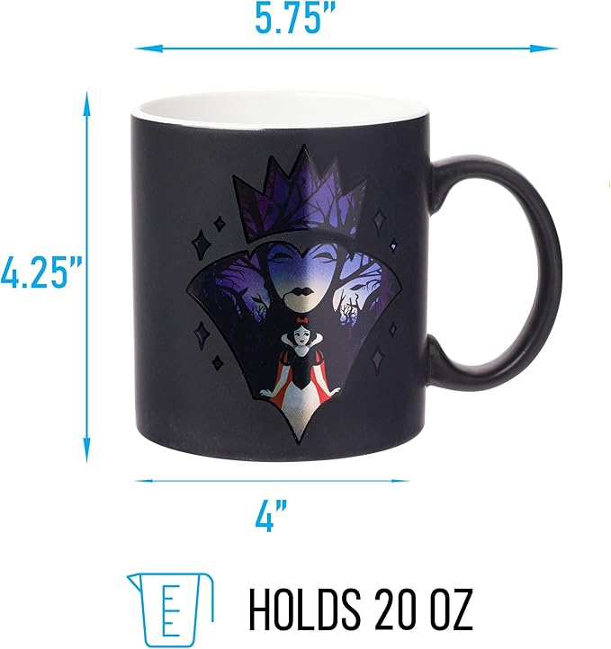 Silver Buffalo Disney Villain Forest Silhouette Featuring Snow White and Evil Queen Laser Matte Ceramic Mug, 20 Ounces