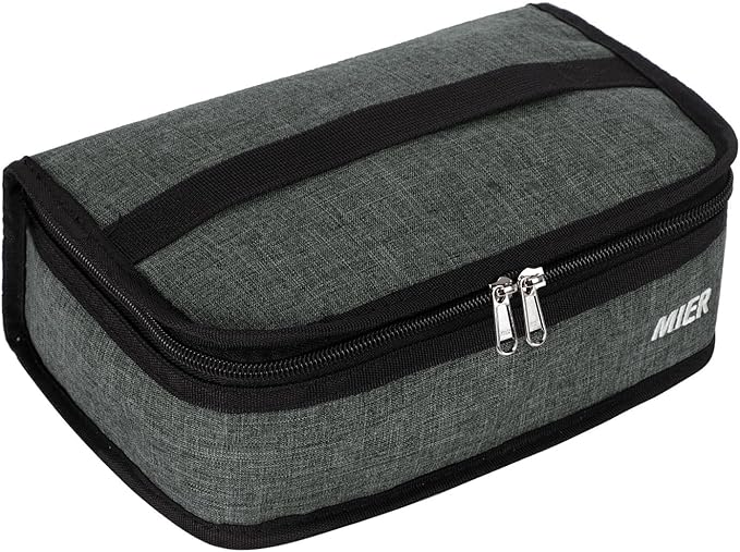 MIER Small Lunch Bag for Kids & Adults Compact Insulated Lunch Box Portable Thermal Mini Cooler for Work School Travel, Grey