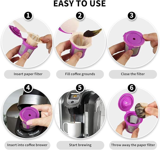 200 Count Fanativita K Cup Filters Disposable with Genius Lid Design, Fit All Reusable K Cups for Keurig (Unbleached) (Pack of 2)