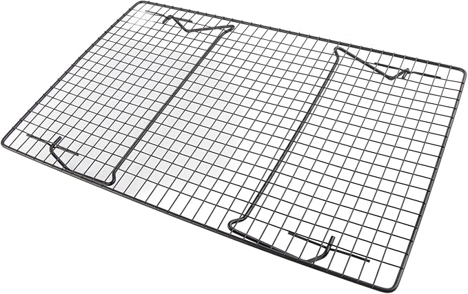 Cooling Rack for Baking, 17 x 11 Inch Large Wire Rack with Foldable Legs, Heavy Duty Metal Cooling Rack for Cookies, Cake, Bread, Roasting, Drying – Oven Safe & Dishwasher Safe