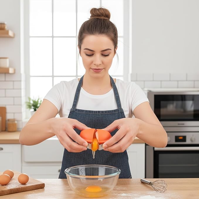 4-Piece Kitchen Tool Set with Plastic and Stainless Steel Openers, Egg Opener for Hard Boiled Eggs and Egg Shell Cutter, Easy Egg Peeling and Separating for Home Cooks and Baking Enthusiasts