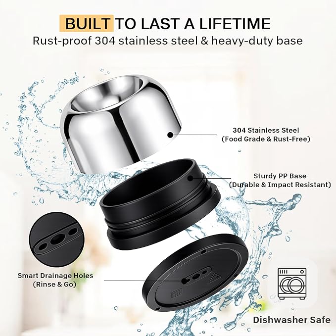 Egg Piercer for Hard Boiled Eggs, Stainless Steel Egg Poker with Retractable Safety Design, Egg Piercer Tool and Egg Punch for Raw Eggs, Anti-Rust Egg Pin, Black