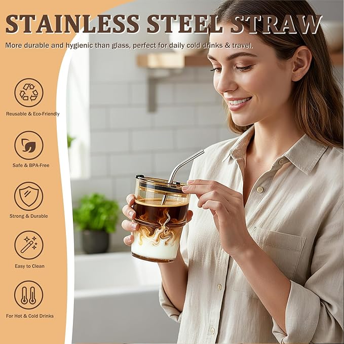 12 Packs Glass Tumbler with Lid and Straw Ice Coffee Cup Graduation Teacher Appreciation Gifts in Bulk Ideas End Year Christmas Back School Teacher Day Thank you Small Regalos Maestras Navidad