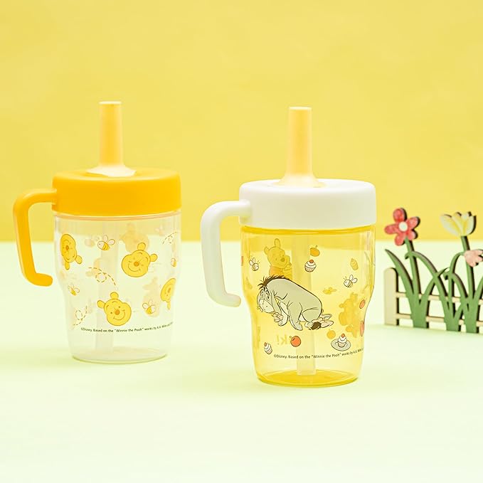 Zak Designs Disney Winnie the Pooh Capri Toddler Tumbler For Travel or At Home, 10oz 2-Pack Durable Plastic Sippy Cups With Handle and Leak-Proof Design are Perfect For Kids (Pooh & Friends)