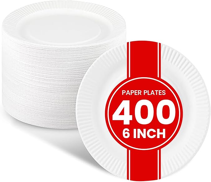 6 Inch Round paper Plates (400)