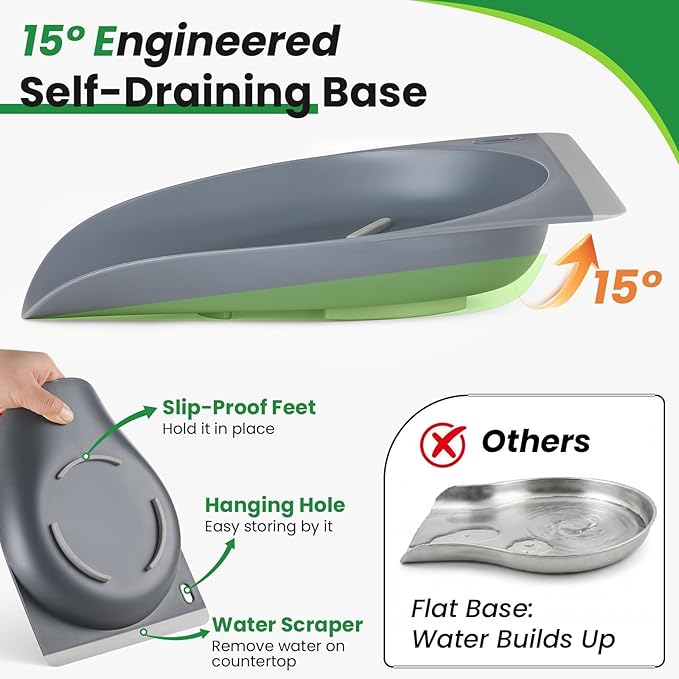 Hands-Free 304 Stainless Steel Strainer and Colander with Self-Draining Base, Kitchen Microporous Strainers for Rice Pasta Fruits and Vegetables