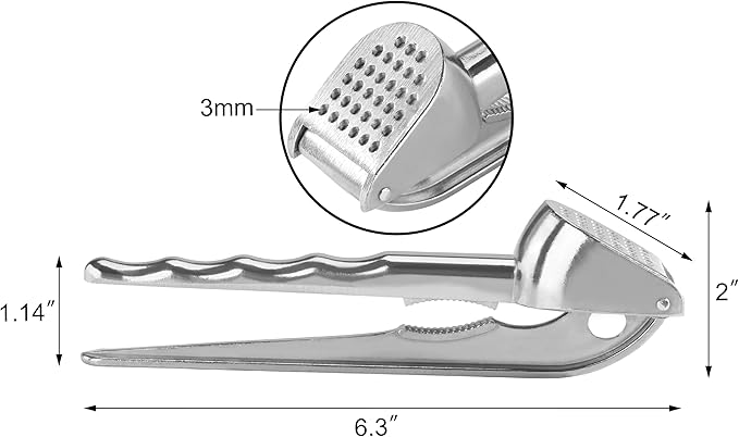 New Star Foodservice Commercial Grade Self Cleaning Cast Aluminum Garlic Press, 6.5-Inch