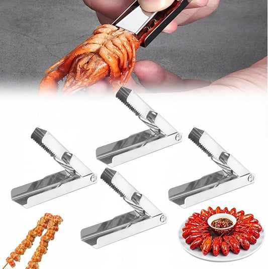2025 New Stainless Steel Crawfish Peeler Tool，Crawfish Quick Peeler，Efficient Easily Peeling Shrimp Tails，Clean Convenient and Smart Seafood Sheller Tool for Families and Restaurants