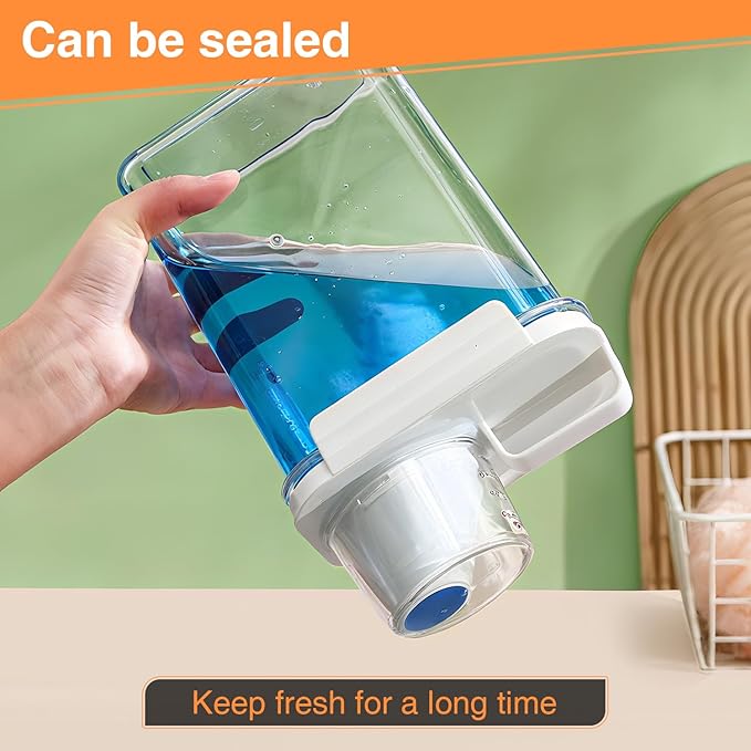 6 Pcs Rice Airtight Storage Container, Rice Container with Measuring Cup & Pour Spout, BPA Free Clear Plastic Kitchen and Pantry Organization Bin for Grain, Flour, Sugar, Oatmeal, Dry Pet Food