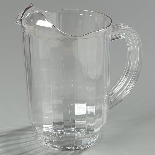 Carlisle FoodService Products Versapour Clear Pitcher Tall Pitcher for Kitchens, Restaurants, and Catering, Plastic, 60 Ounces, Clear