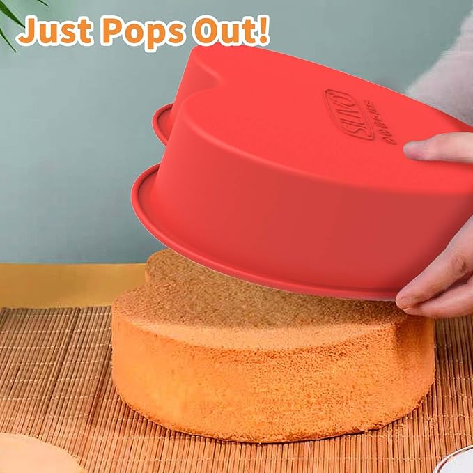 Silicone Heart Shaped Cake Pans - 11 Inch Large Nonstick Heart Cake Pans for Cakes and Brownies