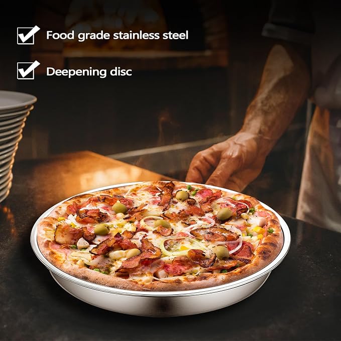 12in Deep Dish Drip Pan, Stainless Steel Pizza Pan Fits For Kamado Joe, Roast Pan For Big Size Green Egg & Acorn & Weber Grills & Smokers
