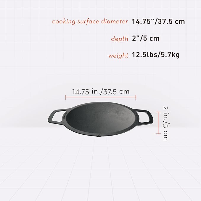 Solo Stove Ranger Cast Iron Wok Top, Stir Fry Pan, Cooktop for Ranger fire pit, Fireplace accessory, Cooking surface: 14.75", Depth: 2", Weight: 12.5 lbs
