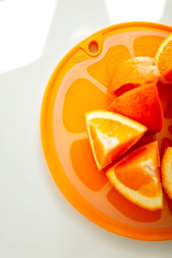 Dexas Citrus Slice Cutting Board/Serving Board 9 inches, Orange