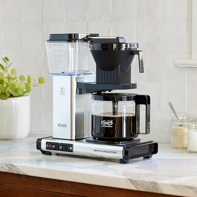 Moccamaster 53948 KBGV Select 10-Cup Coffee Maker, Matte Black, 40 ounce, 1.25l