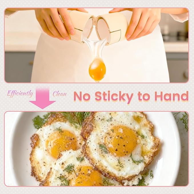 Egg Shell Opener, Egg Peeler Cracker, Cute Egg Separator for Raw Eggs, Home Kitchen Gadgets Tool (Beige)