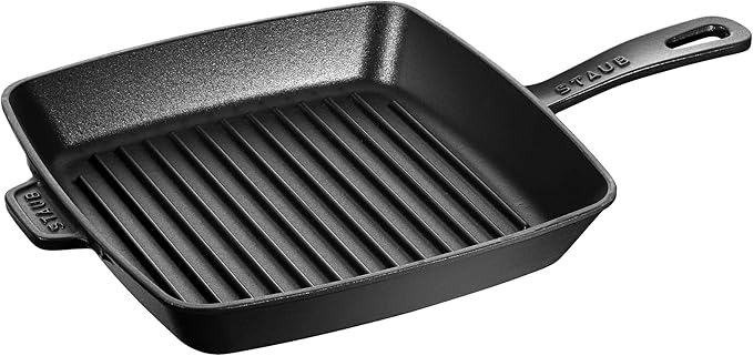 Staub Cast Iron 10-inch Square Grill Pan - Matte Black, Made in France