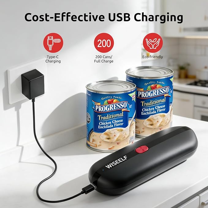 Electric Can Opener, One-Touch Automatic Can Opener for Seniors Fits All Can Sizes, Hands-Free&Smooth Safety for Arthritis and Kitchen