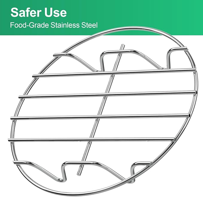 GSlife Steamer Rack 7'' - Stainless Steel Cooling Rack, Round Canning Baking Roasting Rack, Trivet for Dutch Oven Air Fryer, Instant Pot Accessories for 3, 6, 8 Qt Pressure Cooker, 1 Pack