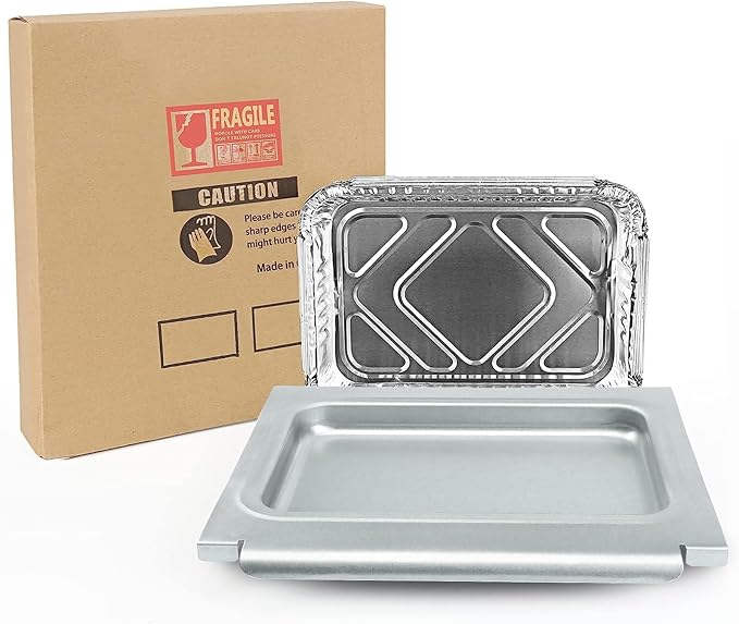 67047 Metal Catch Pan and 6415 Aluminum Liner for Weber Spirit I&II 200 and 300, Genesis I&II LX200/300 Series, Grill Grease Tray for Weber Traveler Grill, Drip Tray for Weber 67047 83156 6415