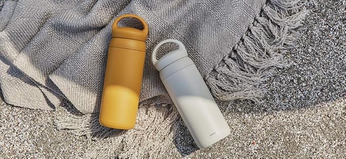KINTO 21093 Day-off Tumbler, 16.9 fl oz (500 ml), Mustard, Double Wall Vacuum Construction, Hot and Cold Insulation, Water Bottle