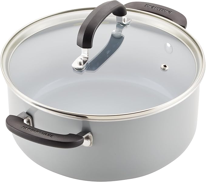 Farberware EcoAdvantage Ceramic Nonstick Cookware/Pots and Pans Set, 13 Piece - Gray