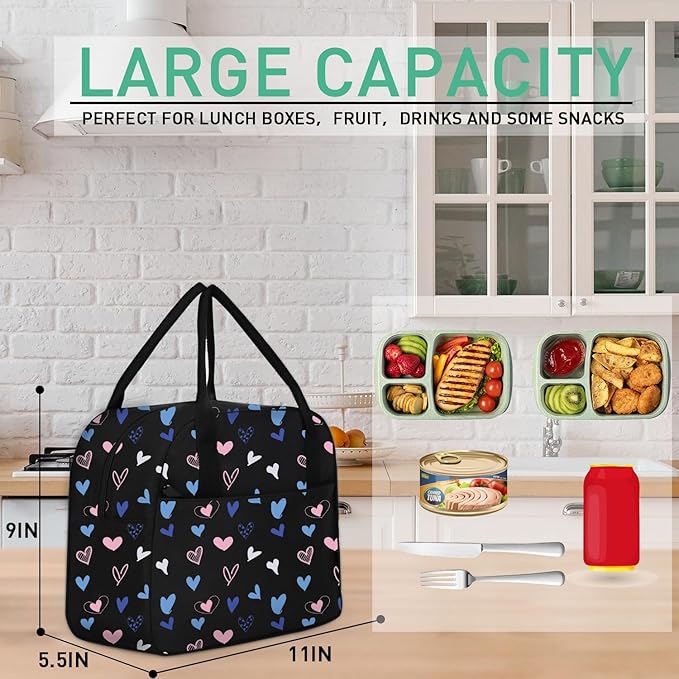 VLM Lunch Bag,Lunch Box for Women Men,Reusable Insulated Lunch Tote,Small Leakproof Cute Lunch Cooler with High Capacity for Work,Picnic,Campin