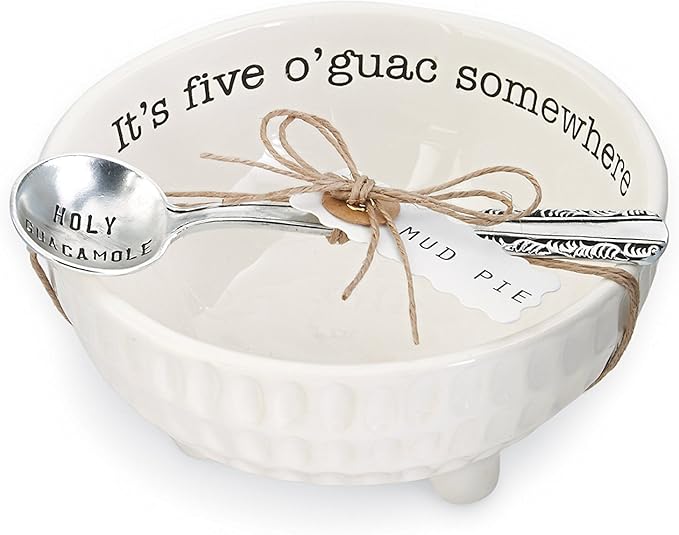 Mud Pie Circa Guacamole and Salsa Serving Dish Sets (Five O'Guac)