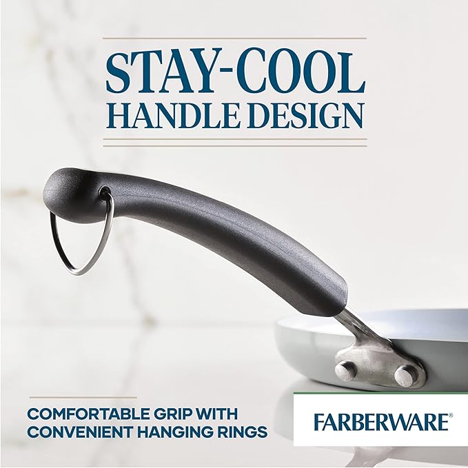 Farberware EcoAdvantage Ceramic Nonstick Griddle/Grill Pan, 11.25 Inch - Gray