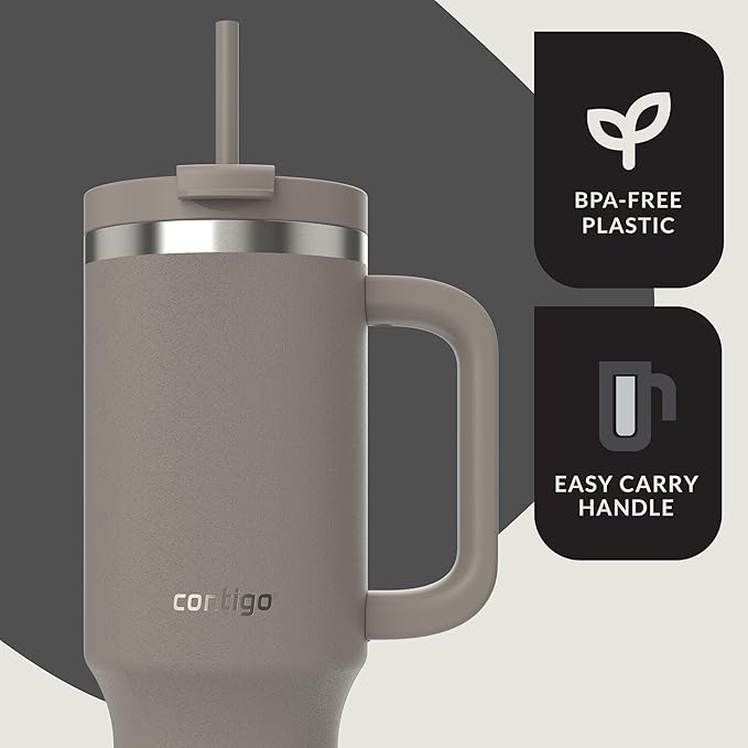 Contigo Tumbler, 40oz Stainless Steel | Vacuum Insulated | Leak-Proof | Cold for 29 Hours | Pack of 4