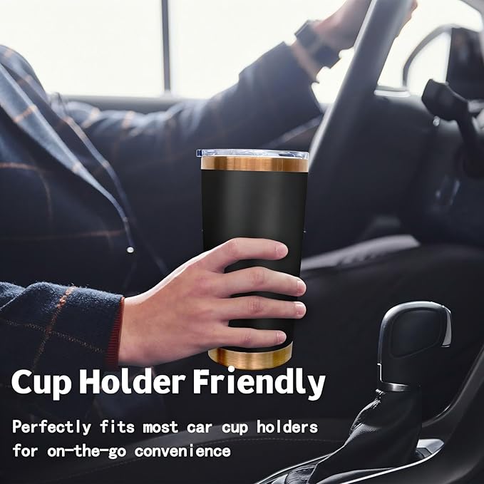 20 oz Tumbler Bulk 4 Pack Stainless Steel Tumbler with Lid and Straw, Double Wall Vacuum Insulated Travel Coffee Mug for Laser Engrave, Powder Coated Cup for Hot and Cold Drinks (Black,4 pack)