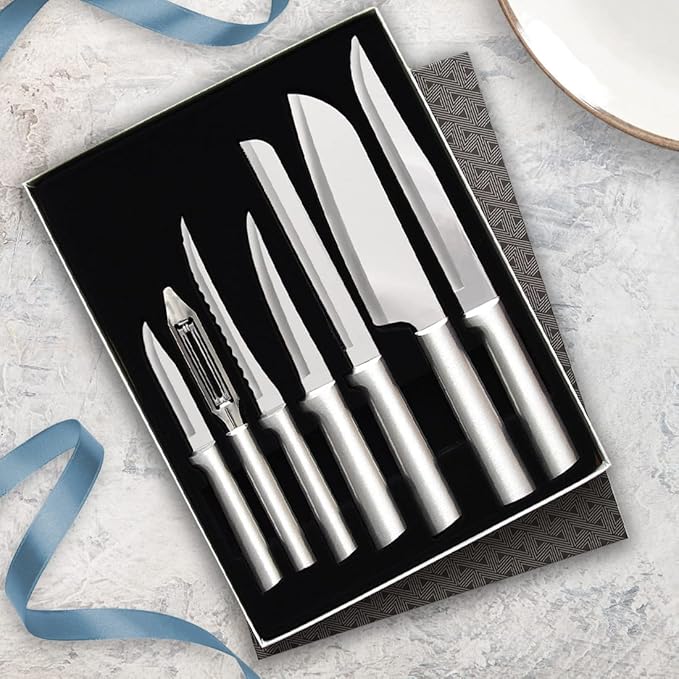Rada Cutlery The Starter Gift Set (S38), 7-piece Knife Set, Stainless Steel Blades, Silver Handle, Pack of 2