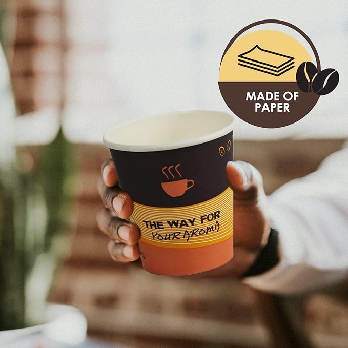 PAMI Disposable Coffee Cups, Single-Use Paper Cups, To-Go Hot Beverage Cups for Espresso Coffee Tea Hot Chocolate, Leak Resistant, Cafe & Home Use (1000, 10oz)