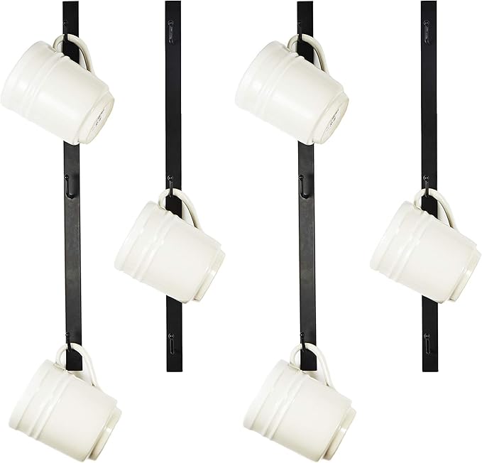 Metal Mug Rack - Holds a Dozen Cups and Mugs, Including Teacups and Mason Jars - Wall Hanging Holder