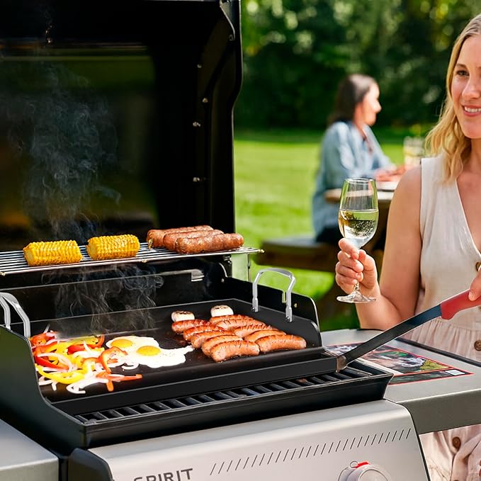 Griddle for Gas Grill, Cast Iron Griddle for Gas Grill & Stove Top, 17"x13" Flat Top Griddle Nonstick Grill Griddle Plate for Charcoal Outdoor Camping Cooking for Blackstone Style Flat Top Grill