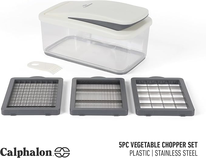 Calphalon Aero 5 in 1 Vegetable Chopper and Dicer, Food Chopper with Container