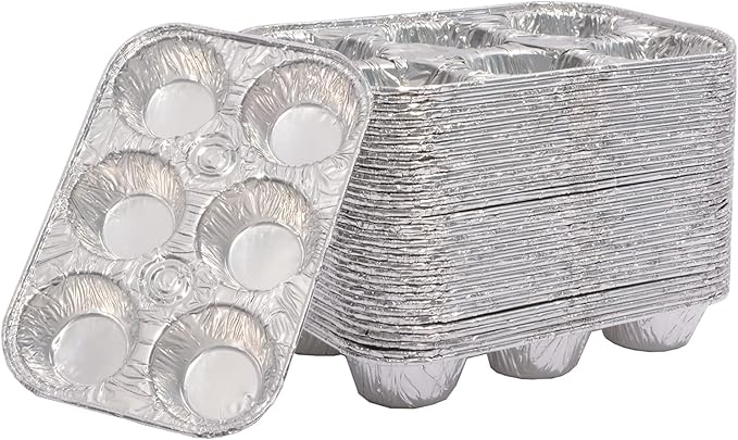 Muffin Pan 6-Cup Cupcake Aluminum Pans Favorite Muffin Tin Size for Baking Cupcakes - Standard Size (6-cup-20Pack)