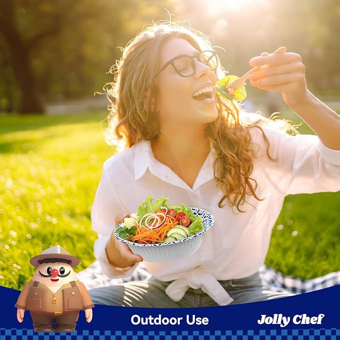 JOLLY CHEF 200 Count 16 oz Paper Bowls, Soak-Proof Small Disposable Bowls for Soup, Salad and Snacks, Desserts Perfect for Parties Weddings Catering Home and Office