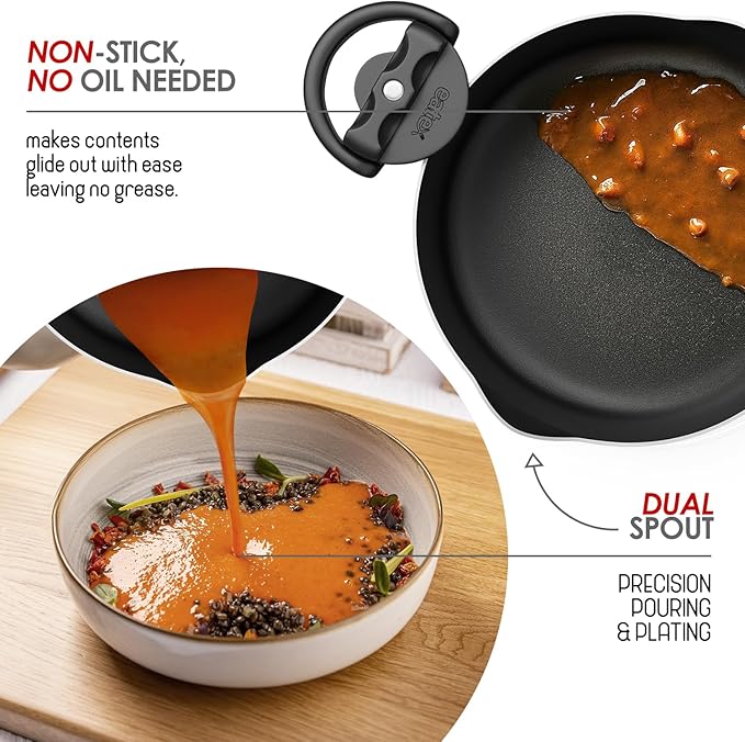 EATEX Pasta Pot with Strainer Lid - 5 Quart Multipurpose Stock Pot, Simmer Spaghetti Pot with Pasta Strainer Lid - Twist & Lock Handles, Nonstick Ceramic Stainless Steel Pot, Tempered Glass Lid Black