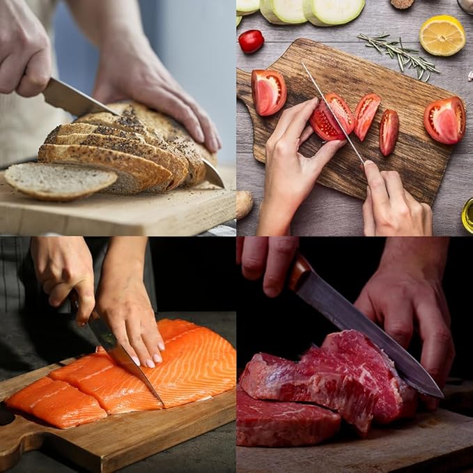 7PCS Kitchen Knife Set, Professional Japanese Chef Knives with High Carbon Stainless Steel Ultra, Sharp Aikido Knife Set for Cooking Meat, Fruits, Vegetables