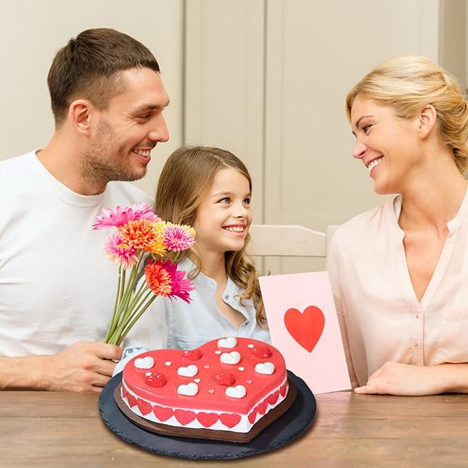 10 Inch Heart Shaped Cake Pans, 2 Pack Nonstick Large Silicone Heart Baking Molds for Mother's Day, Wedding, Birthday Party