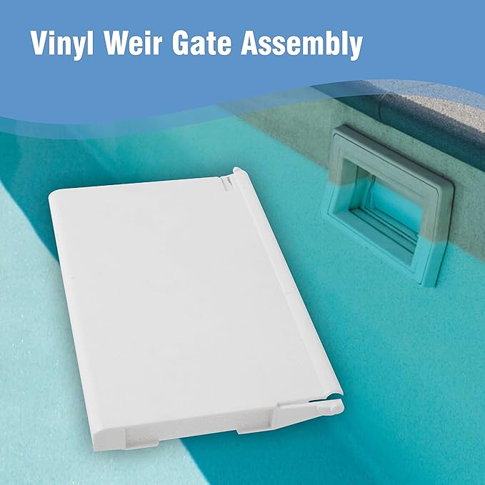 Exact Replacement 516252 White Weir Gate Assembly - Compatible with Bermuda Gunite Skimmer and Bermuda Skimmers - Vinyl Weir Gate Assembly - 8 1/2 Inches x 5 3/8 Inches